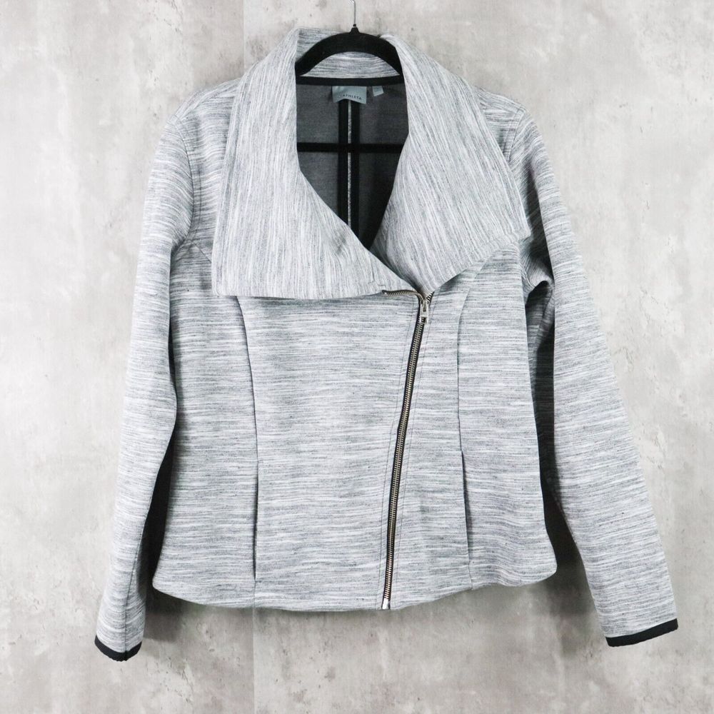 Athleta Jacket Womens Size Large Gray Heather City Limits Full Zip Sports 350480